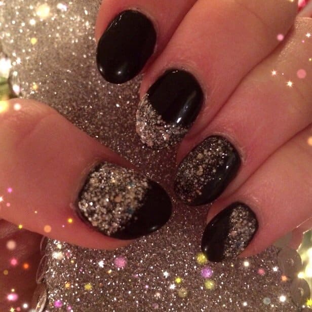 Black, Gold And Clear Glitter Nails Pictures, Photos, and Images for  Facebook, Tumblr, Pinterest, and Twitter