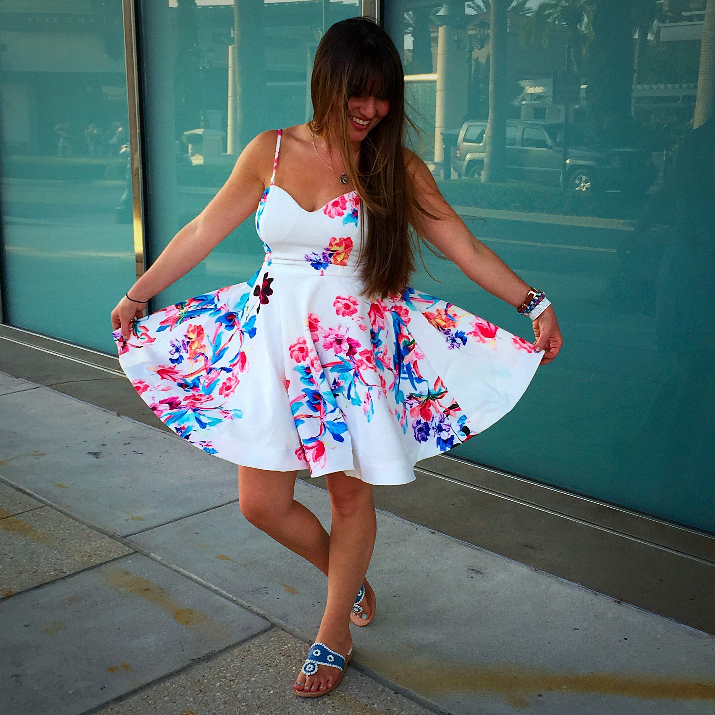 Dress: Original Piece Boutique Shoes: Jack Rogers Accessories: Cate&Chloe wrap bracelet, GBeads, & MK Watch