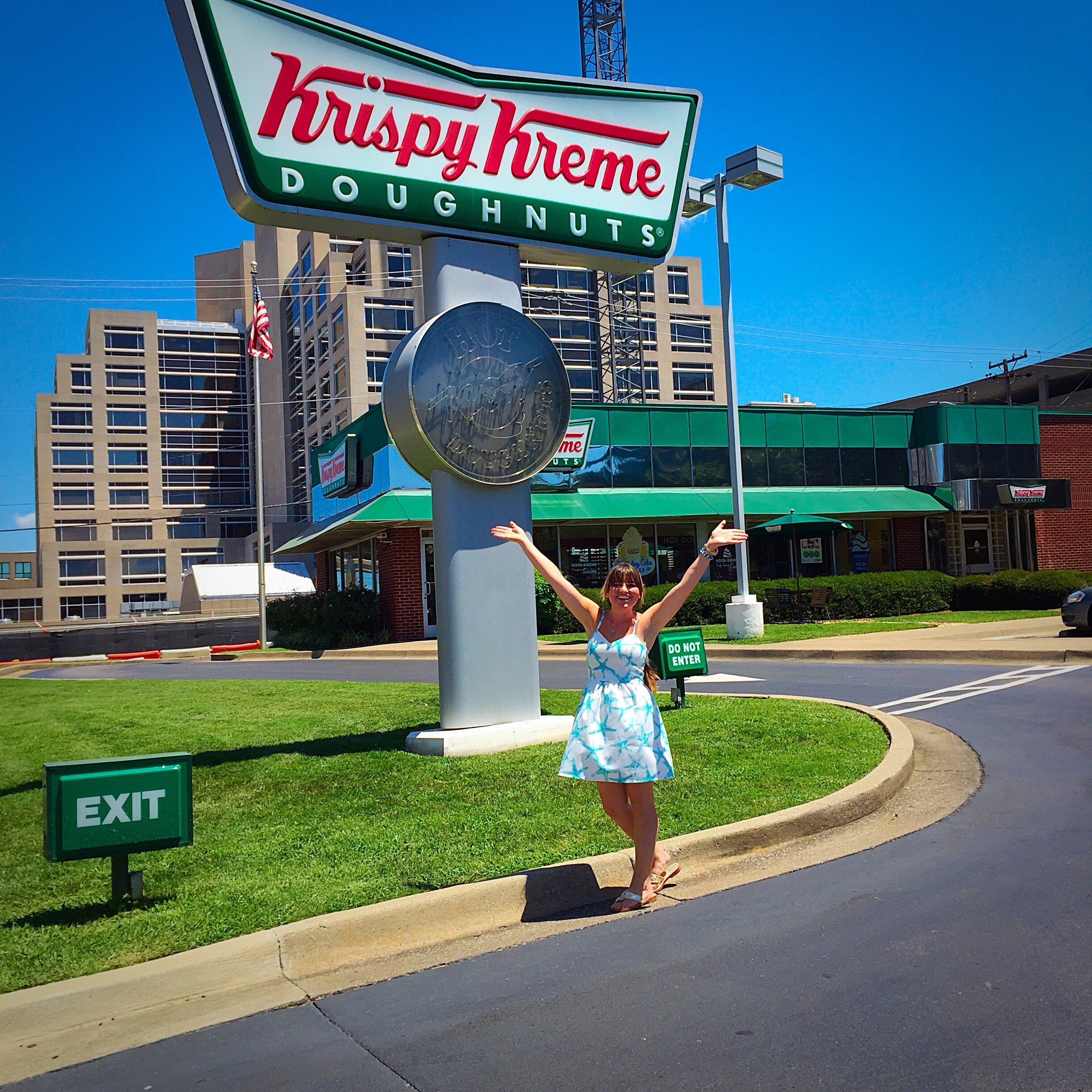 Krispy Kreme Kraving! Dress: Dayton K. Shoes: Palm Beach Sandals