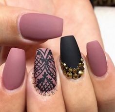 Saw this on pinterest!! Example of the mauve matte nails!