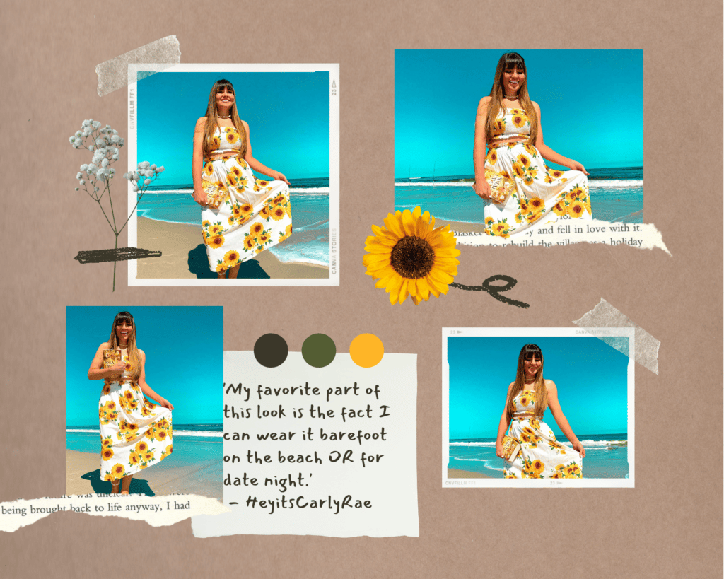 Sunflower outfit two piece set