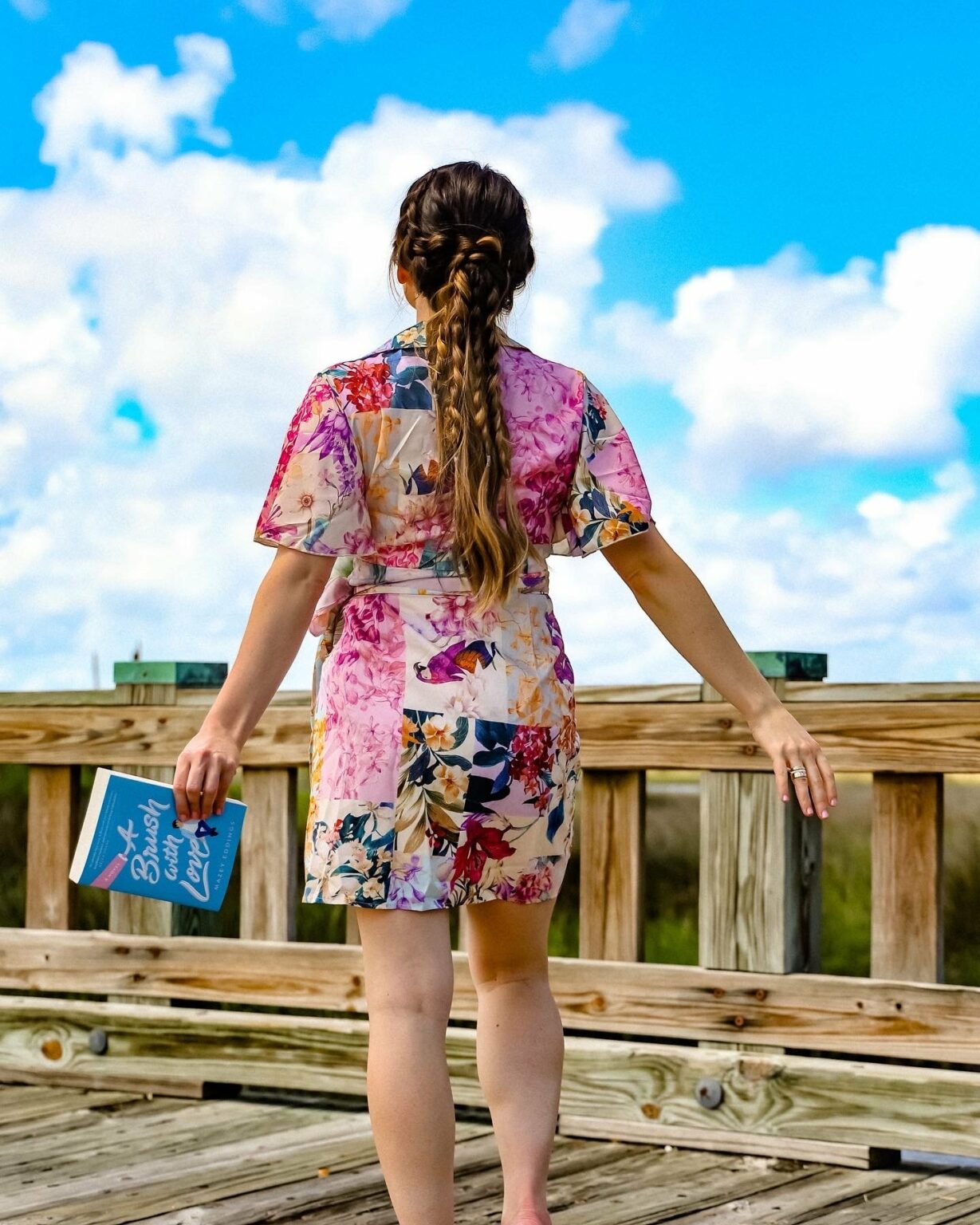 Tropical Print Wrap Dress