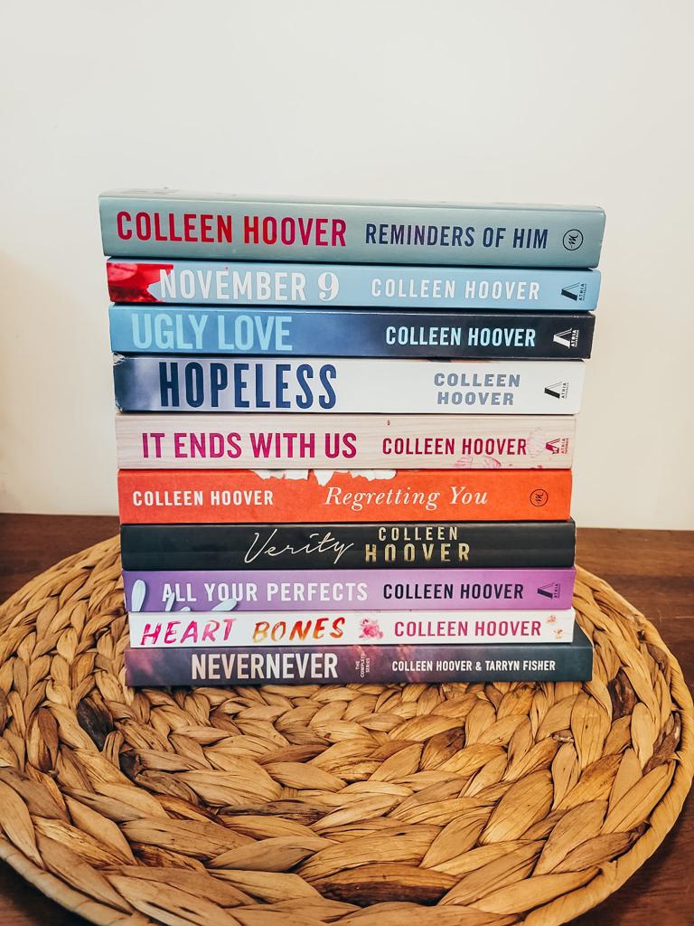 Colleen Hoover book stack
